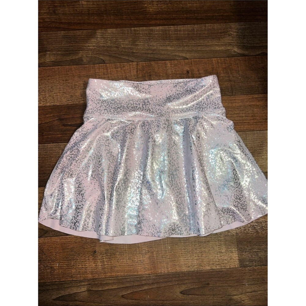 girls Shimmery Iridescent Pink Flared Skort L 10/12 old navy power soft athletic